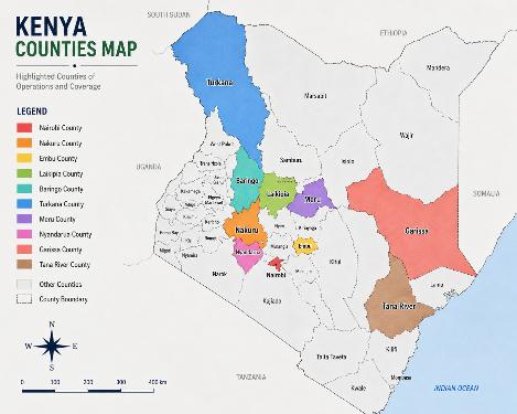 Counties covered under KISIP2